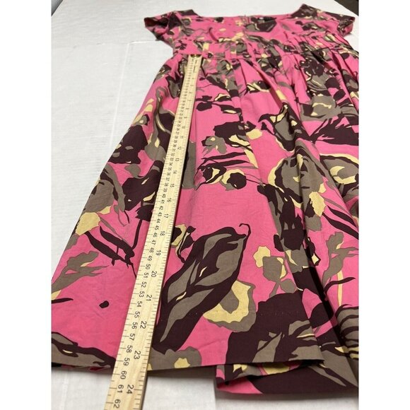 Carole Little Womens‎ 10 Midi Pleated Dress Pink Floral Retro Rockabilly Pin Up - Picture 5 of 7